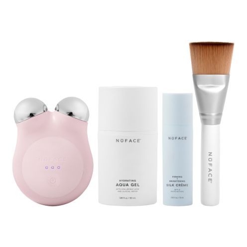 Nuface mini+ sandy rose, aqua gel activator, silk  creme activator, clean sweep