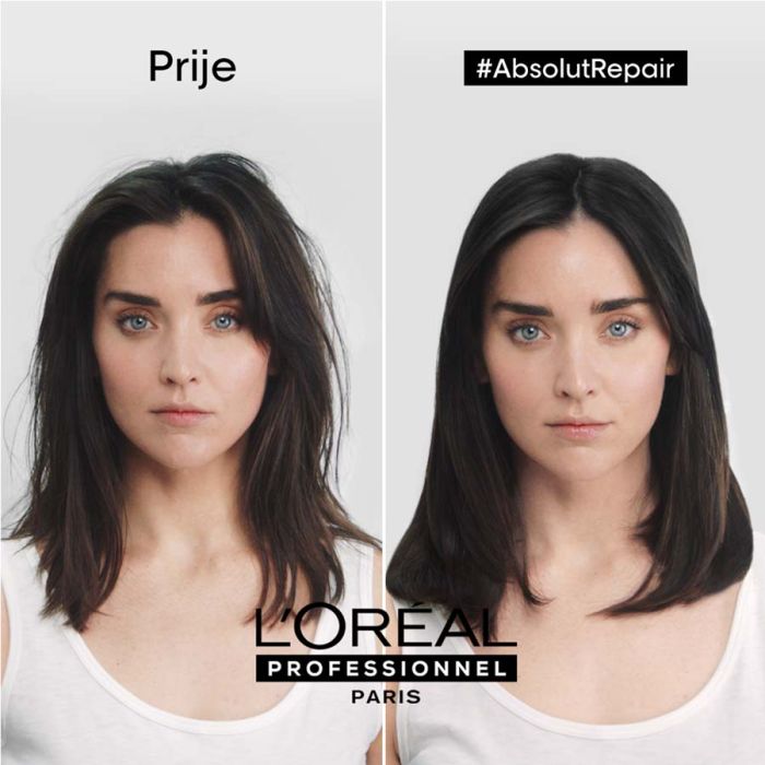 L’Oréal Professionnel Serie Expert Absolut Repair Šampon 300ml prije i poslije