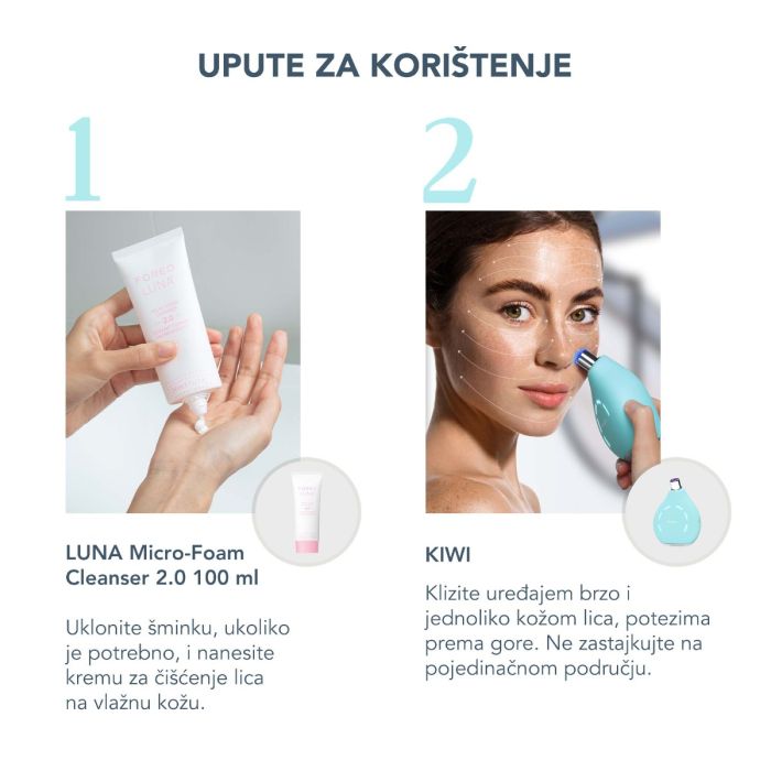 FOREO KIWI Uređaj za vakuumsko uklanjanje mitesera s LED svjetlom koištenje slika 2