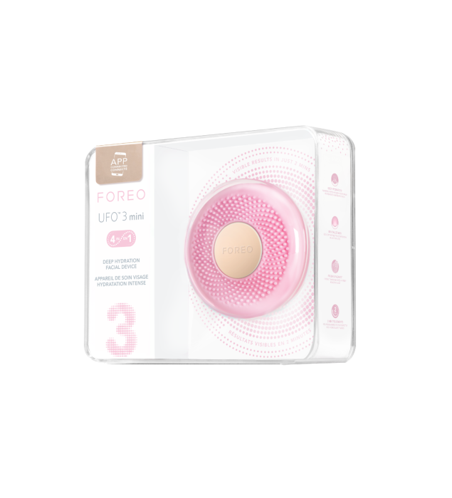 Foreo UFO 3 Mini Pearl Pink uređaj u kutiji