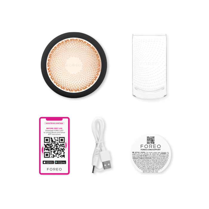 Foreo UFO 3 Black uređaj, kabel i uputstvo