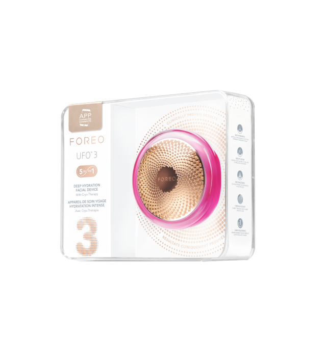 Foreo UFO 3 Fuchsia uređaj u kutiji